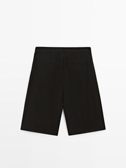 Massimo Dutti Шорты-бермуды из технической ткани, черный