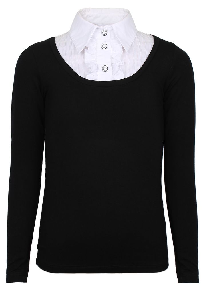 Черная школьная блузка-обманка REMIX