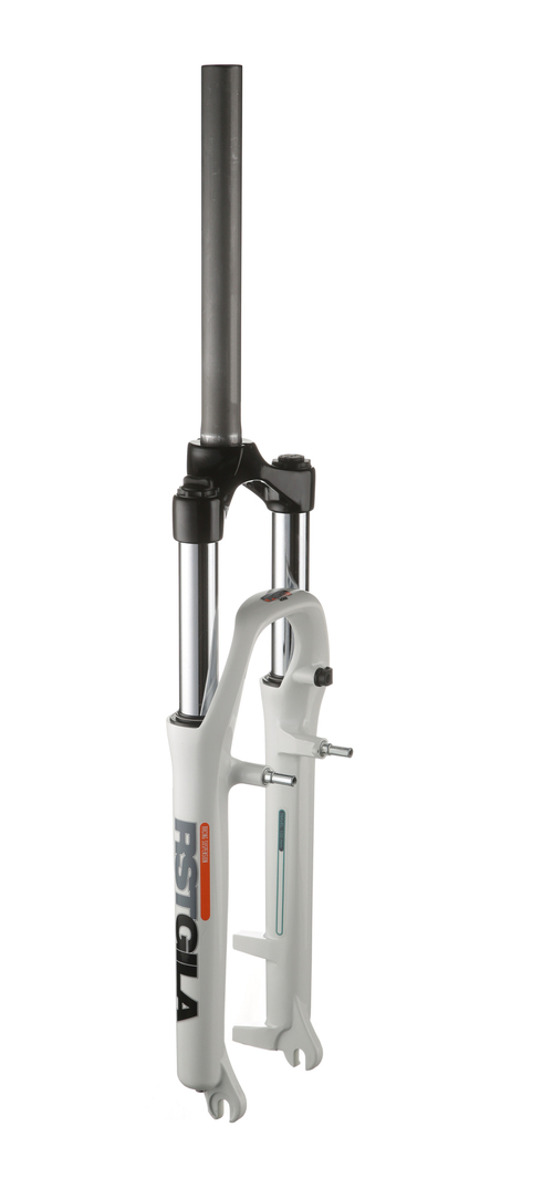 Вилка аморт. 1-0032 26"х28,6 шток 260мм пруж.-эласт. рег. 100мм V+D белая RST GILA Т