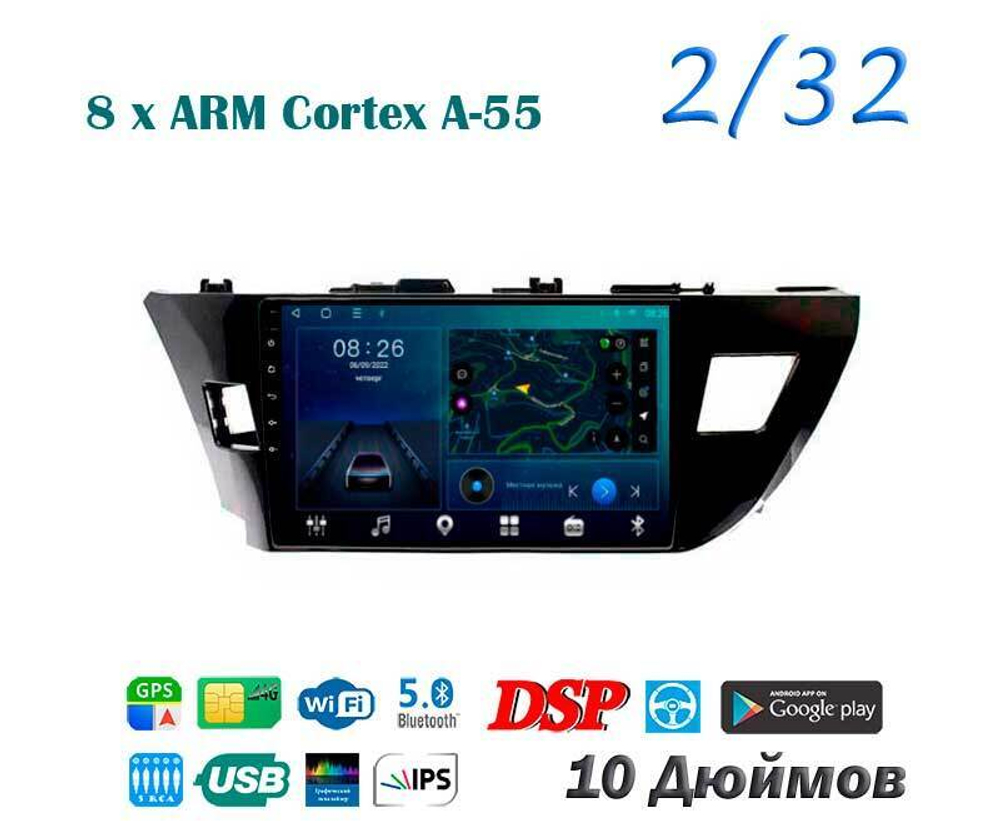 Topway TS18 2+32GB 8 ядер для Toyota Corolla 2014-2016