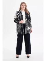 Кардиган трикотажный мягкий черно-белый