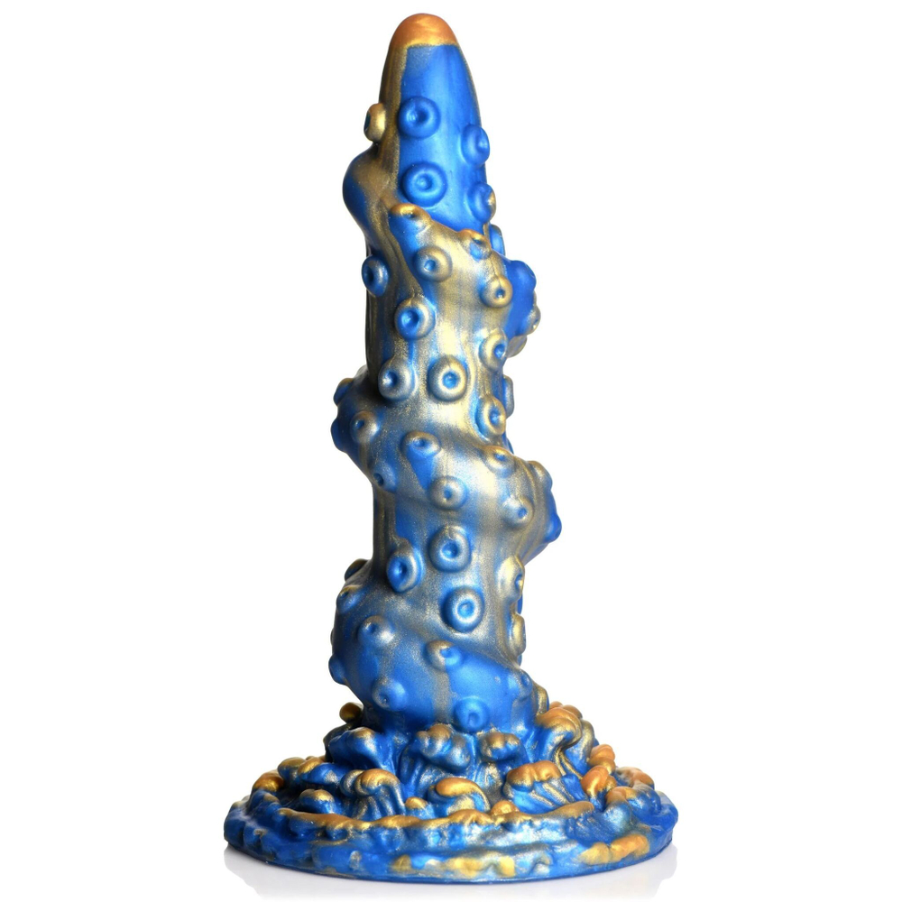 Голубой фантазийный фаллоимитатор Lord Kraken Tentacled Silicone Dildo - 21 см. (Цвет: голубой)