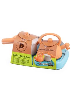 Набор посуды детский с плитой, чайником и кастрюлей (HG-9042)