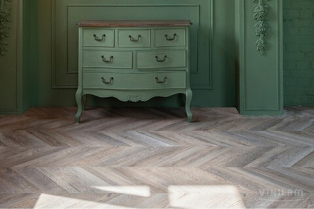 Виниловый ламинат VINILAM PARQUET CHEVRON RI153616CL4 Шеврон Шампань Glue