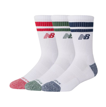 Теннисные носки New Balance Active Lifestyle Striped Crew 3P - team red