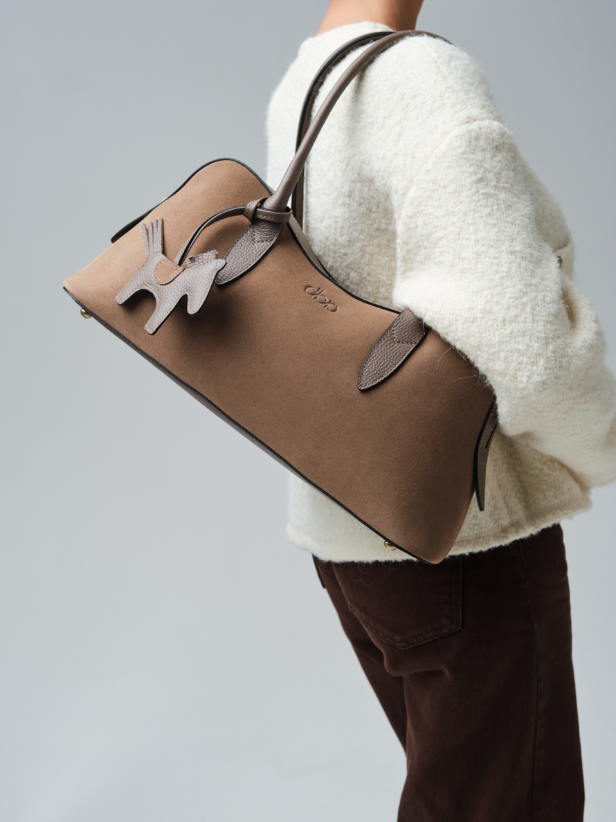 Замшевая сумка Jockey DBR 31168 серо-коричневый