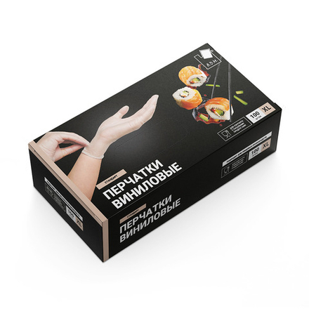 Перчатки виниловые XL, 100 шт в коробке/10