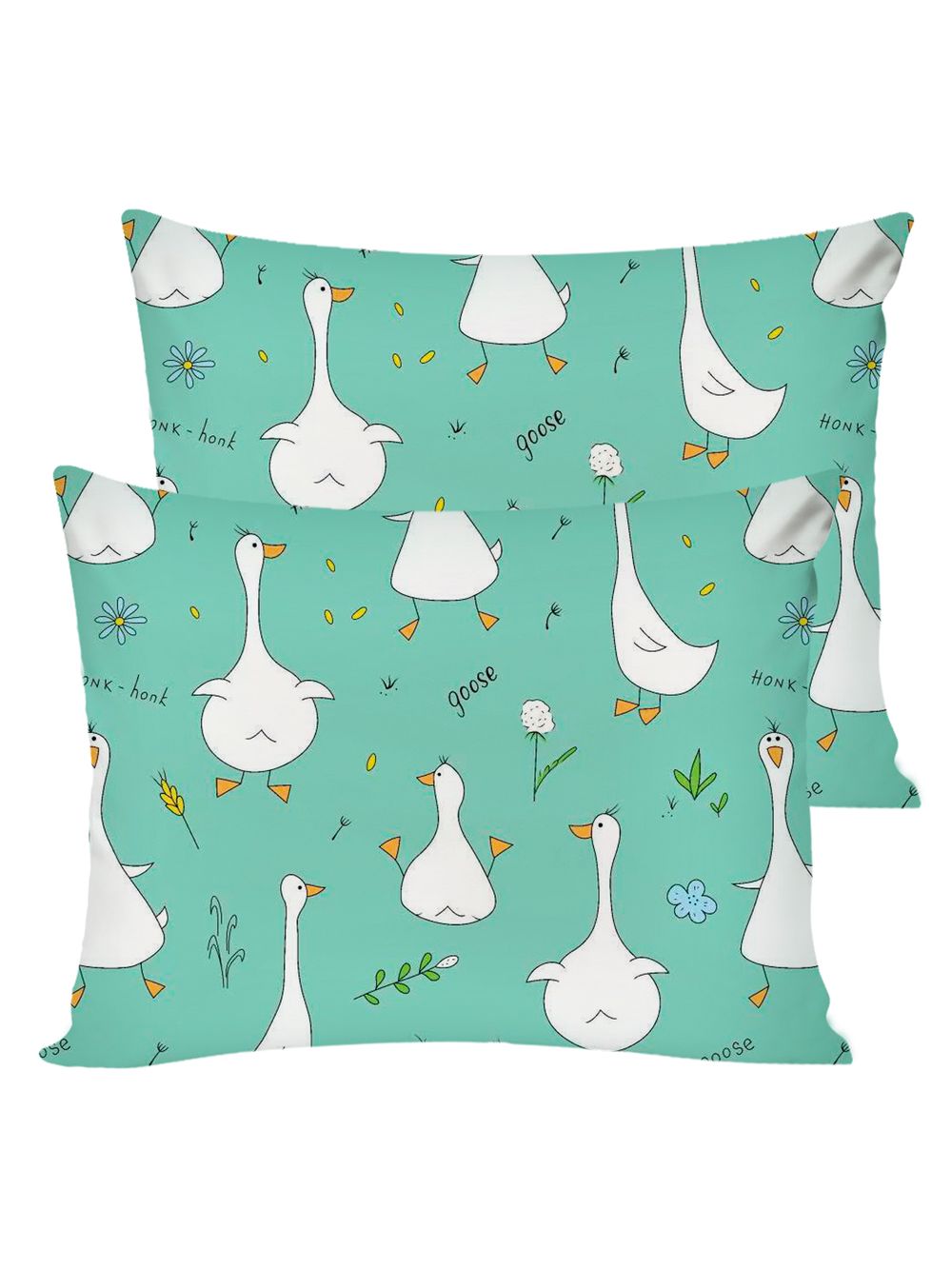 Постельное белье Полисатин Мечта "Гуси-Гуси" 2-спальное Наволочка 50х70 см 2 шт Простынь на резинке 160x200 см Пододеяльник 175x215 см