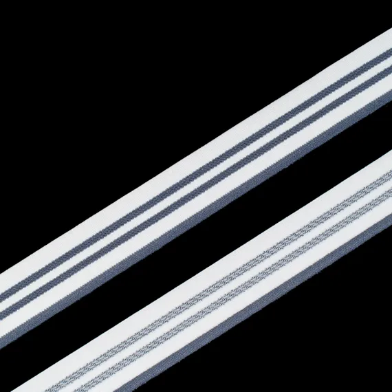 Резинка широкая, белая/серые полосы 25 мм, Германия