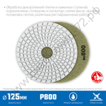 ЗУБР АГШК 125 мм, №800, мокрое шлифование, Алмазный гибкий шлифовальный круг (29867-800)