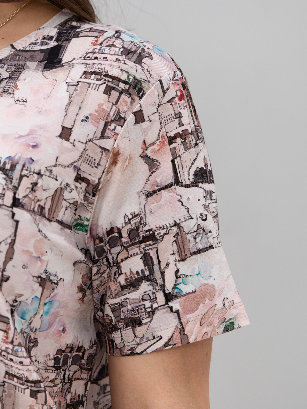 Футболка Фв-107/акварельгород-бежевый