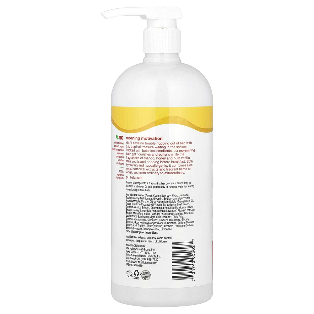 Alba Botanica, Very Emollient, гель для душа и ванны, манго с медом, 946 мл (32 жидк. унции)