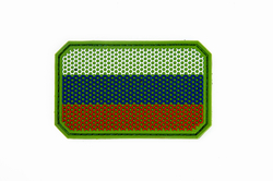 Шеврон Флаг России гекс большой PVC. Олива