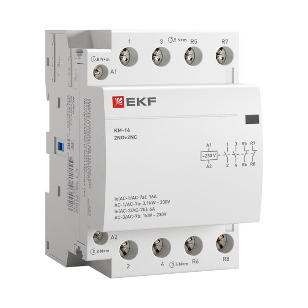 Контактор модульный КМ 16А 2NO+2NC 230В АС (3 мод.) PROXIMA EKF