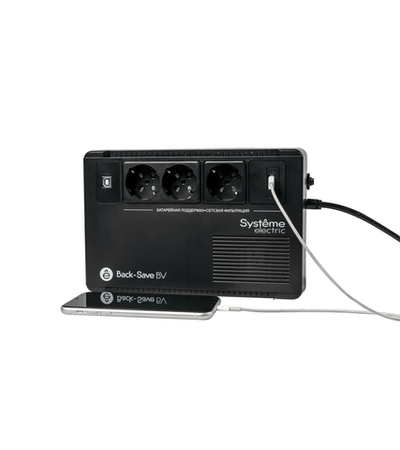 Systeme Electric Back-Save, 600VA/360W, 230V, Line-Interactive, AVR, 3xSchuko, USB charge(type A), USB