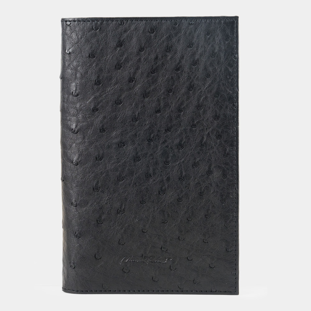 Длинный кошелек Secret+ из кожи страуса черного цвета