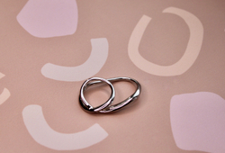 Кольцо на два пальца родий Корея