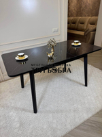 Кухонный раздвижной стол "Модерн", черный мрамор