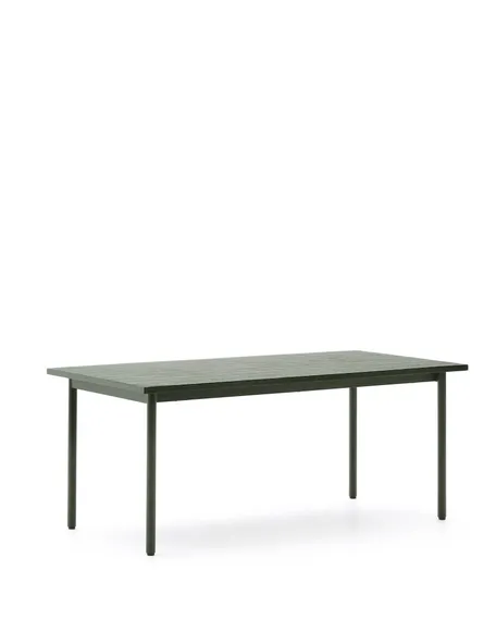 Уличный стол Maurina из оцинкованной стали зелёного цвета с зелёной керамическо плиткой 223 x 101 см