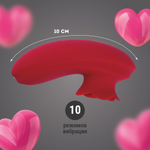 Вакуумный стимулятор клитора с рабочей частью в форме бутона (Цвет: красный)