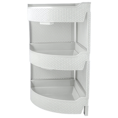 Этажерка универсальная "Wenge" угловая 3-секционная, 325х325х615 мм (светло-серый)