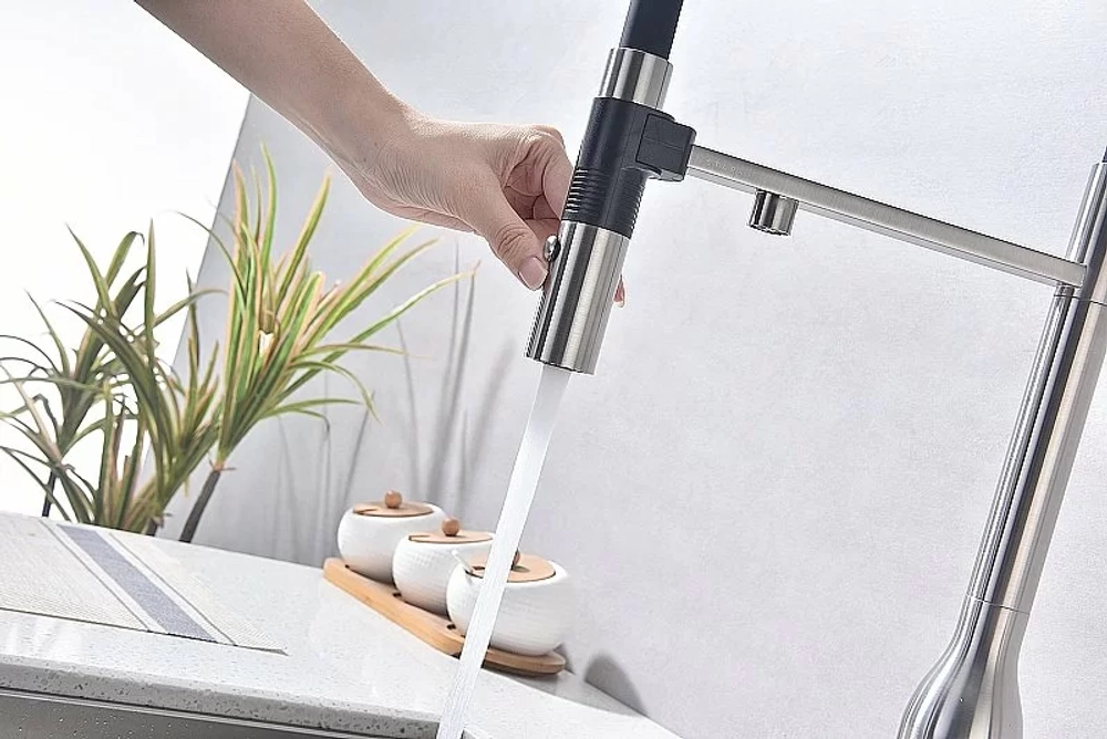 Смеситель для кухни Paulmark Magneto One Ma213188-BS брашированная сталь