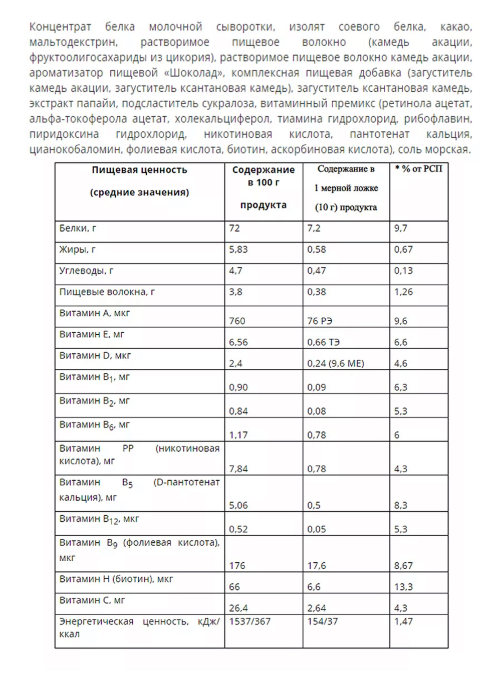 Коктейль белковый сухой «Молочный шоколад»