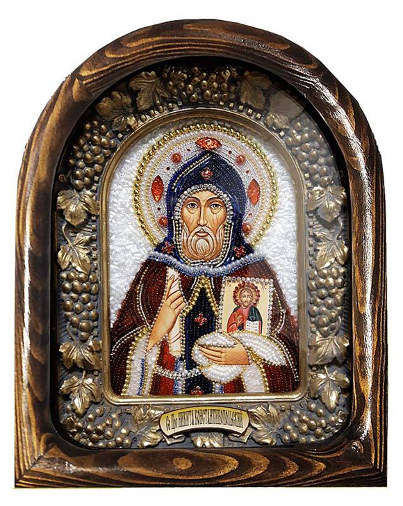 Дивеевская икона святой преподобный Никита Константинопольский, печать и бисер