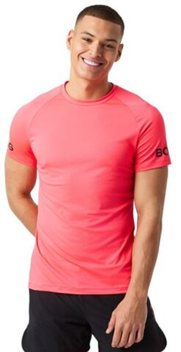 Мужская теннисная футболка Björn Borg Mesh Panel - Розовый