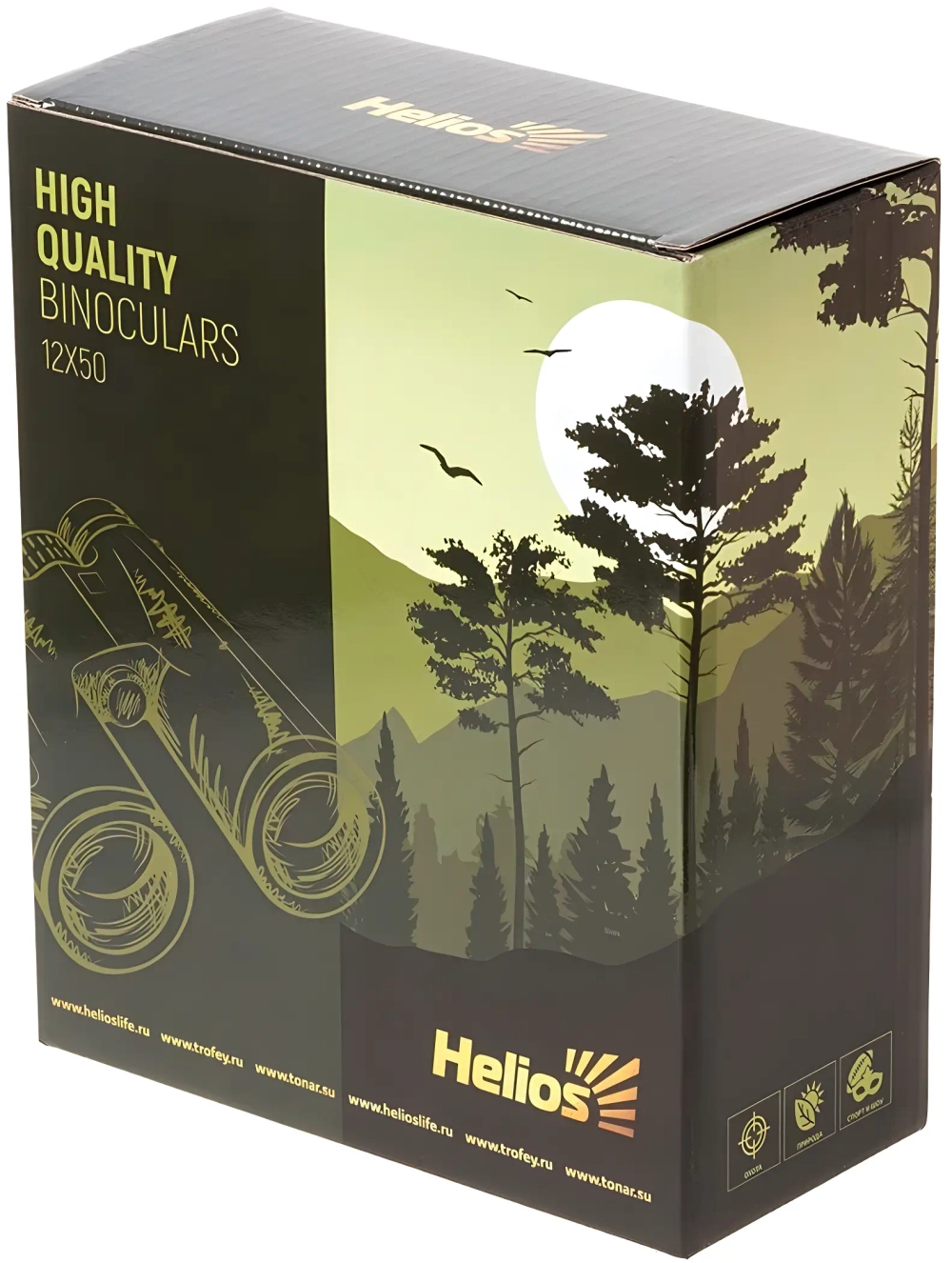 Бинокль Helios 12х50 (HS LODR5002) упаковка с логотипом