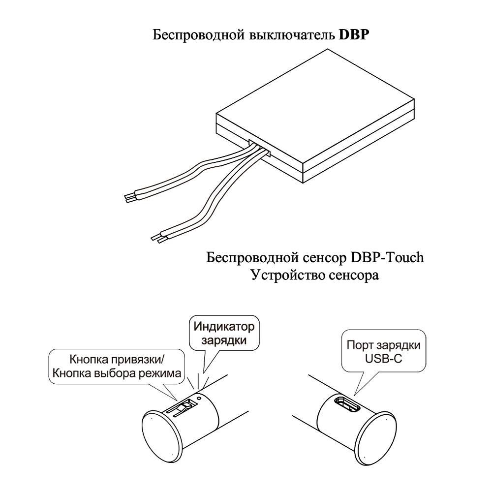 Беспроводной контроллер DBP для выключателей DBP-Touch и DBP-S/DR