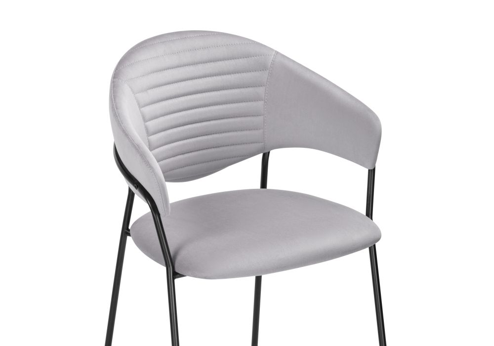 Стул на металлокаркасе Рансол серый / черный глянец