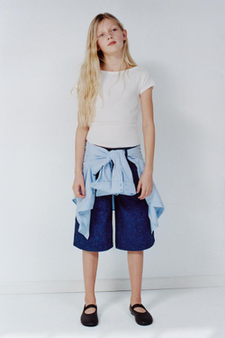 ZARA ОДНОТОННАЯ ФУТБОЛКА ИЗ МОДАЛА, БЕЛЫЙ