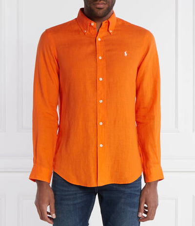 Льняная рубашка POLO RALPH LAUREN - оранжевый(710794141)