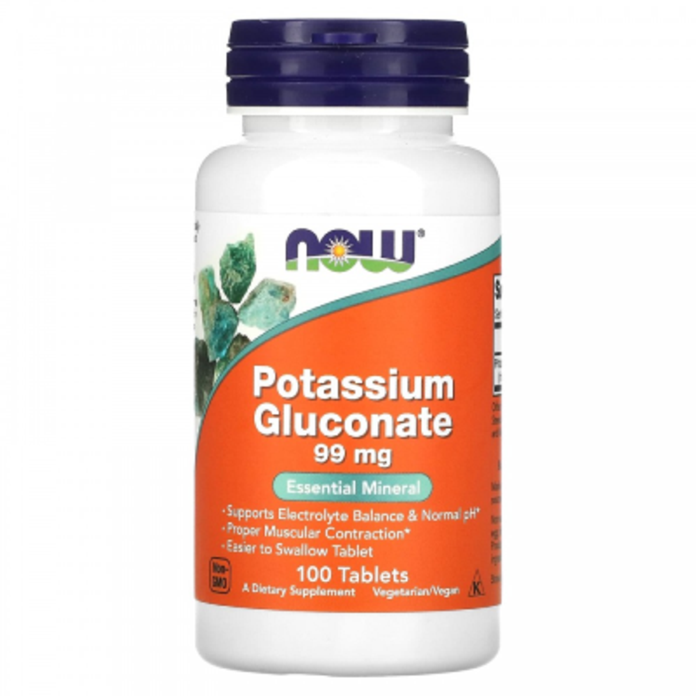NOW Potassium Gluconate 99 мг 100 таблеток