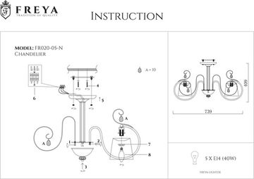 Потолочная люстра FR2020-CL-05-CH хром Freya Simone
