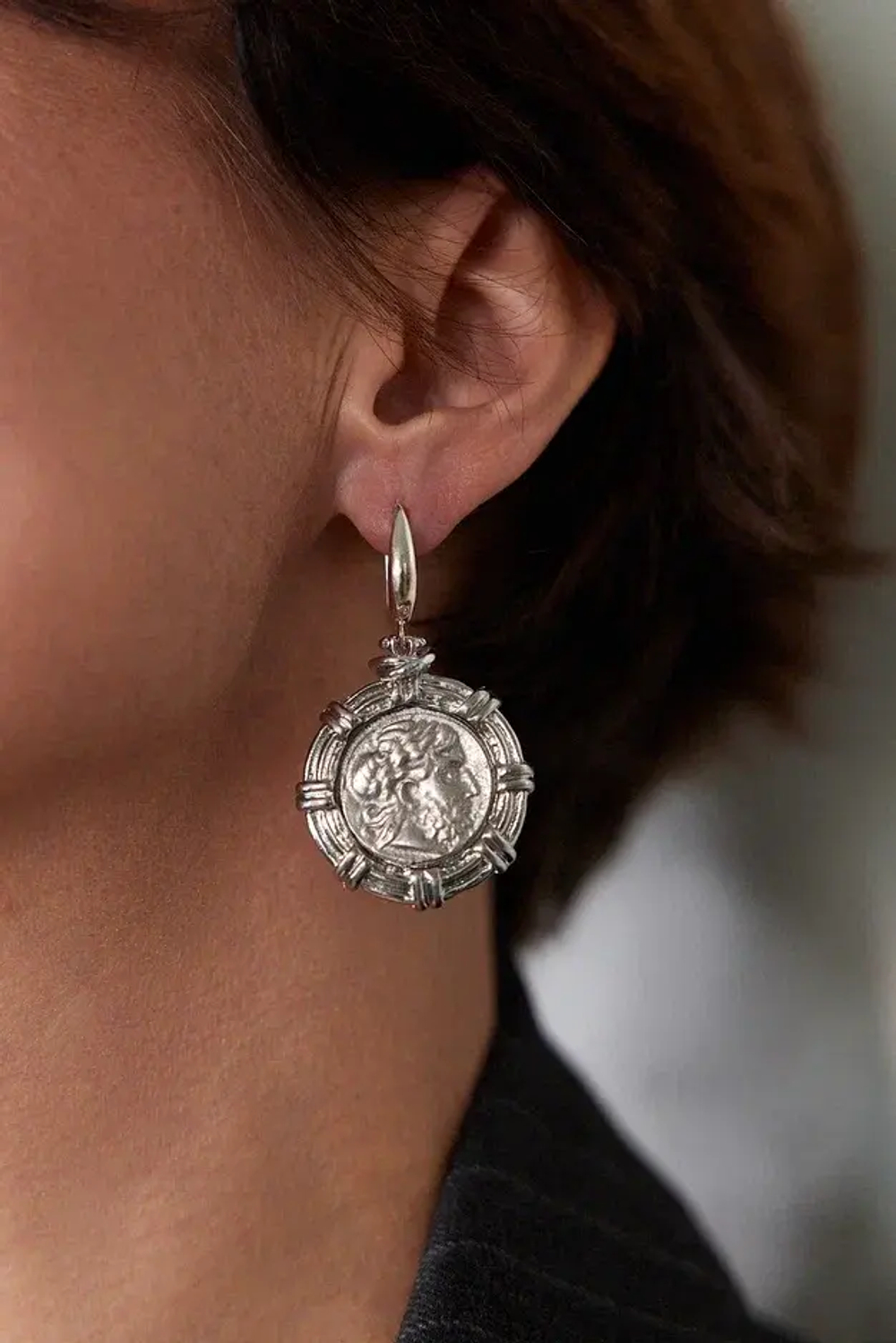 Coins Frame Silver  Серьги  арт.1590