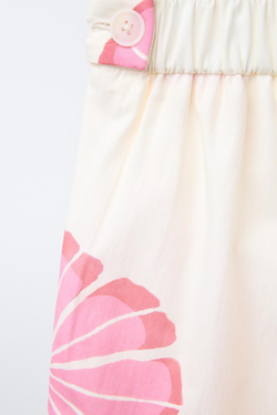 ZARA БРЮКИ ПРЯМОГО КРОЯ С ЦВЕТОЧНЫМ ПРИНТОМ, РОЗОВЫЙ