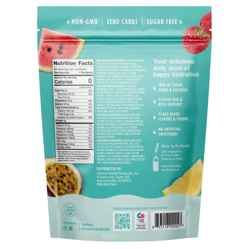Ultima Replenisher, 6 Essential Electrolytes, ежедневная смесь для приготовления электролитов, тропическая добавка, 20 пакетиков, 69 г (2,4 унции)