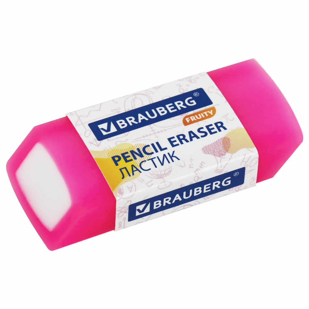 Ластики полупрозрачные BRAUBERG FRUITY НАБОР 4 штуки, ( 2 упаковки), размер ластика 54×23×10 мм, упаковка блистер.