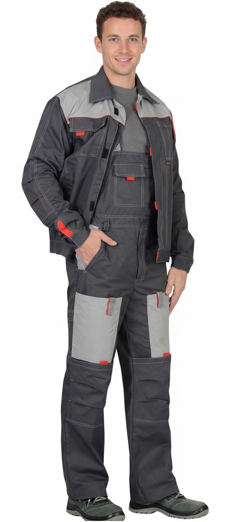 Костюм ФАВОРИТ куртка, п/к т.серый со св.серым