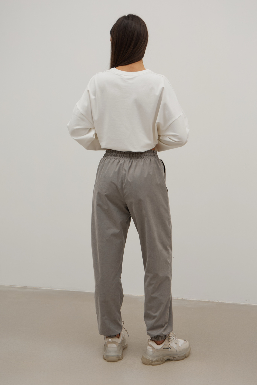 Джоггеры утеплённые, пепельные