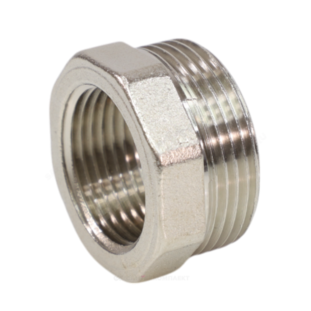 Футорка латунь никель Ду 25х15 (1"х1/2") НР/ВР VALFEX VF.581.N.100.012