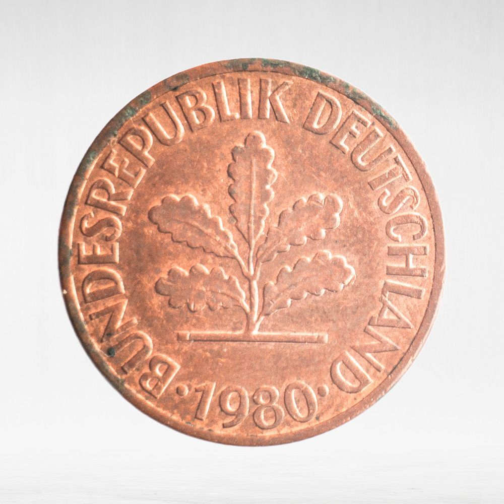 Germany, 2 Pfennigs, 1980, (Stuttgart Mint - "F"), VF