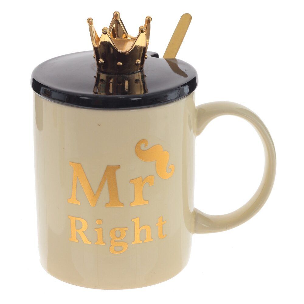 GAEM Кружка с крышкой и ложкой, 400 мл, L12,5 W9 H13,5 см, 4в.