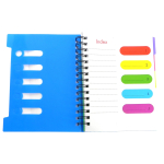 Тетрадь 120л., А5, клетка, Alingar "Colledge ruled", гребень, пластиковая обложка с информ окнами, цветные пластиковые разделители, ассорти 4 цвета