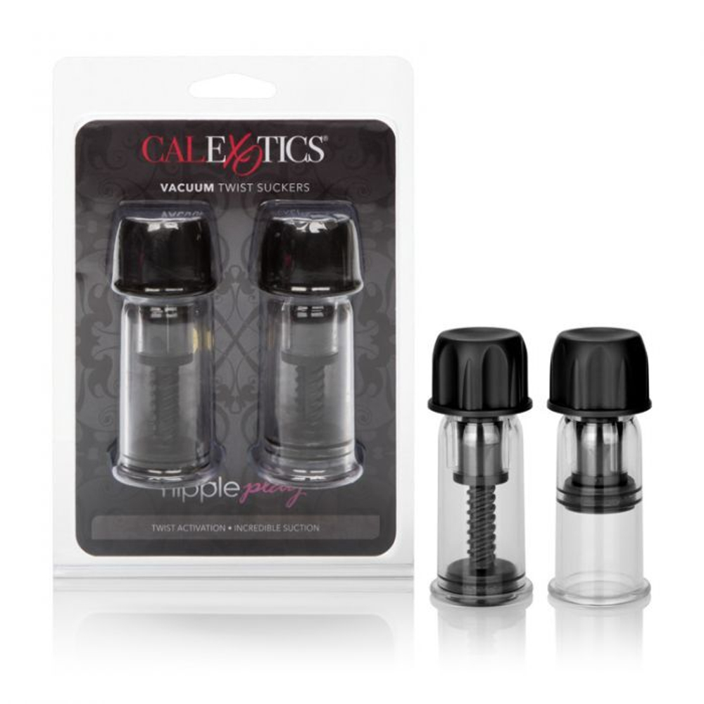 Чёрные помпы для сосков Nipple Play Vacuum Twist Suckers (Цвет: черный)
