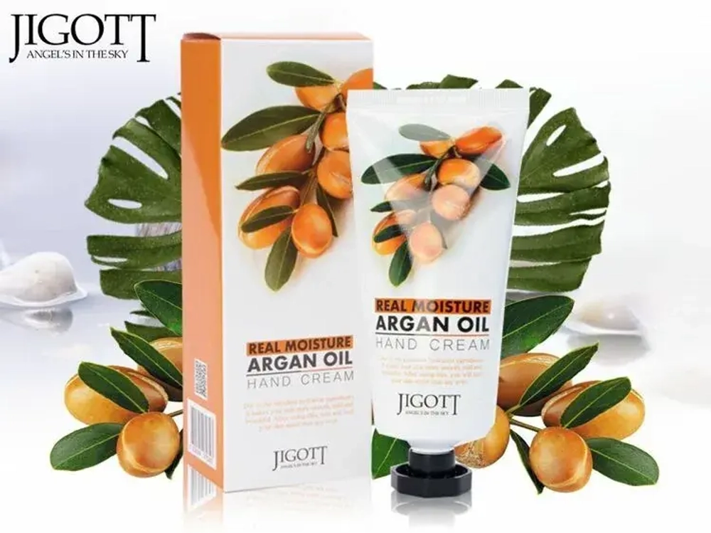 Jigott Крем для рук с аргановым маслом - Real moisture argan oil, 100мл