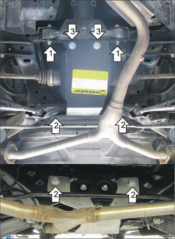 Защита Зад. дифференциала. 3 мм, Сталь. для Subaru Forester 2008-2013, Subaru XV 2011-2017, Subaru Impreza 2007-2011 MOTODOR.12201