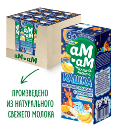 АМ-АМ Готовая кашка перед сном молочно-злаковая 3 злака (гречнево-кукурузно-рисовая) для детей от 6 мес.
